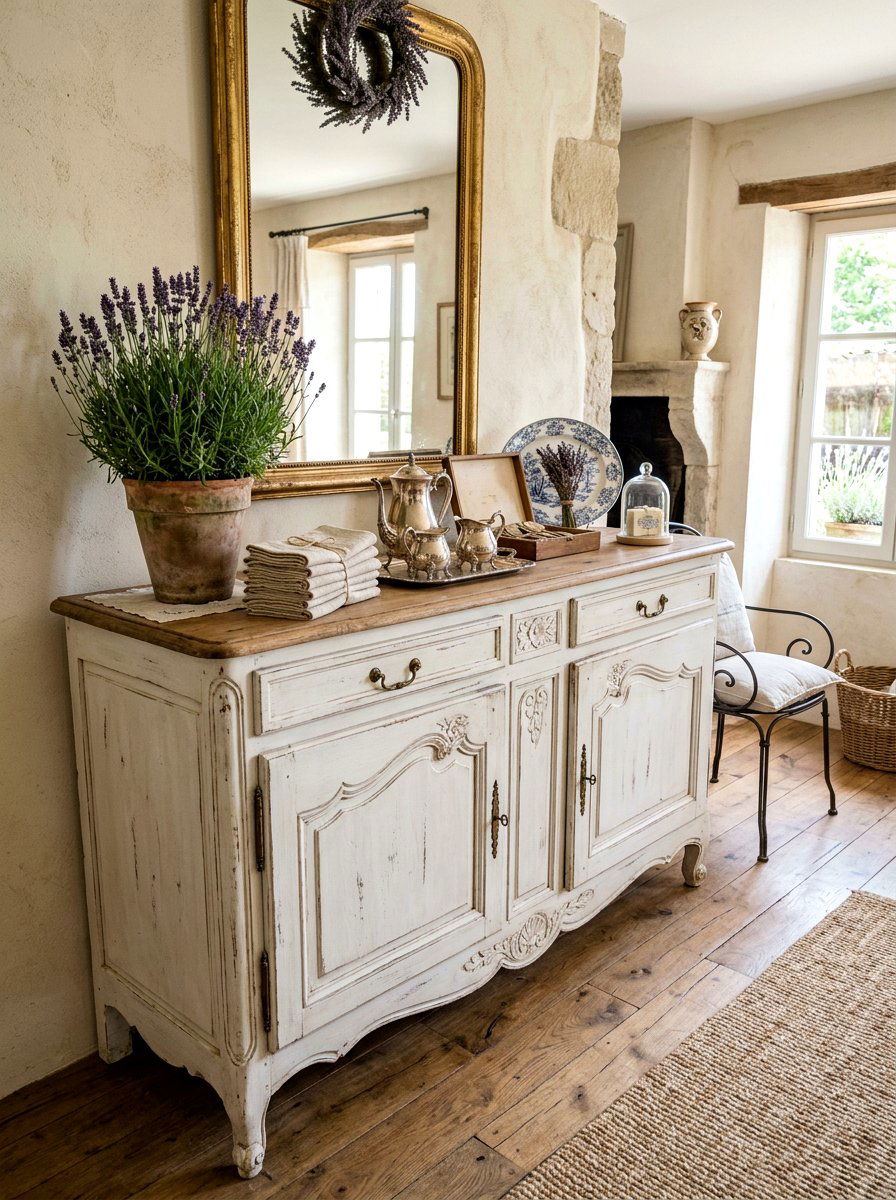 French Country Buffet - 25 Spring Buffet Decor Ideas