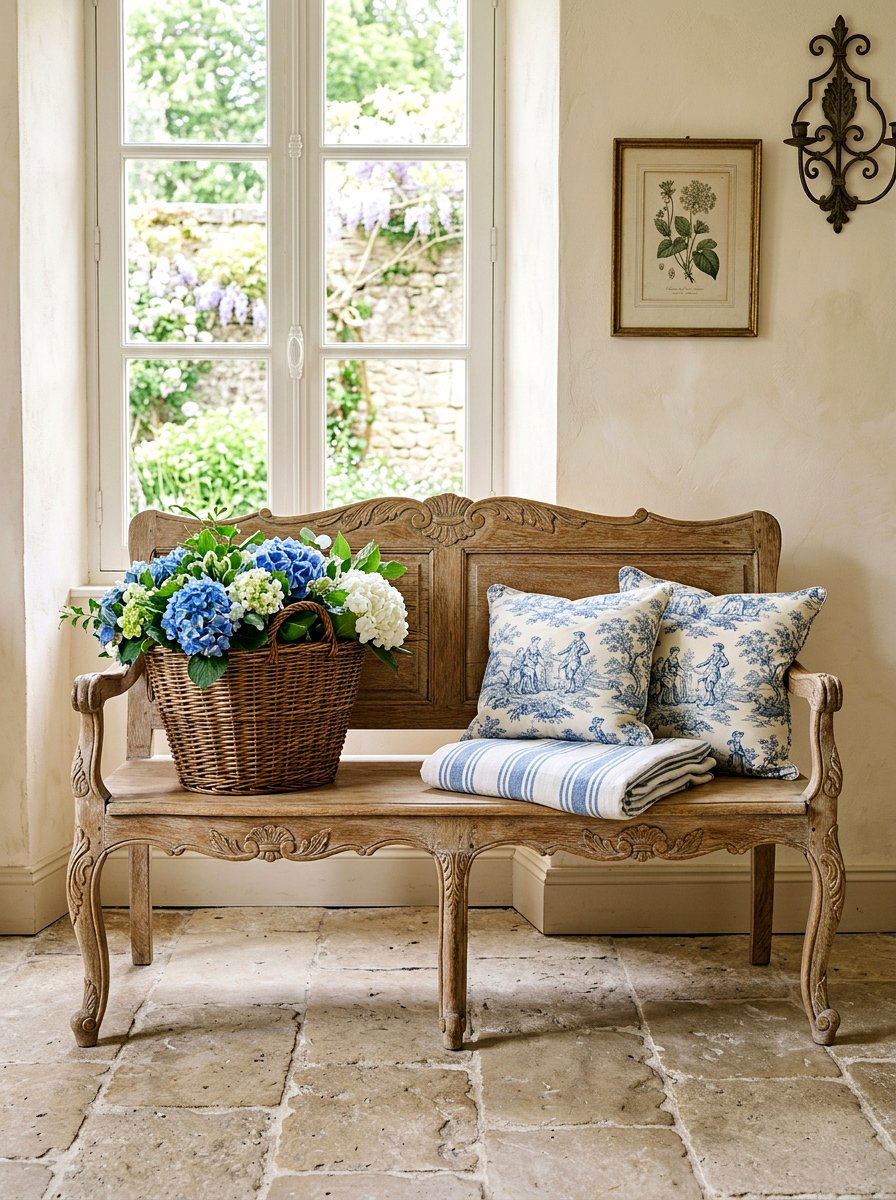 French Country Entryway Bench - 25 Spring Entryway Bench Decor Ideas