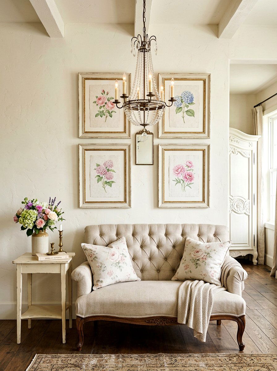 French Country Floral Art Set - 25 Spring Gallery Wall Ideas
