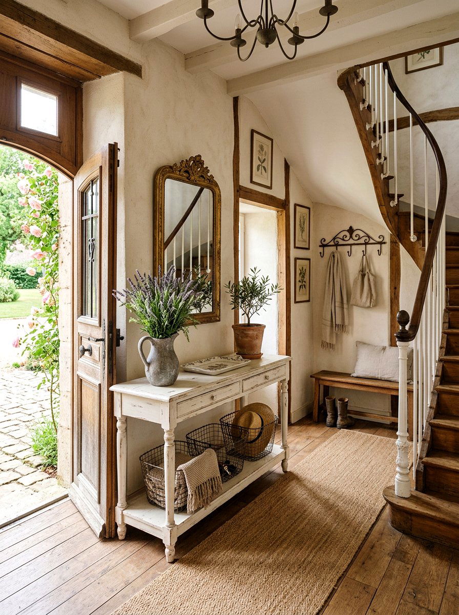 French Country Foyer - 25 Spring Foyer Table Decor Ideas