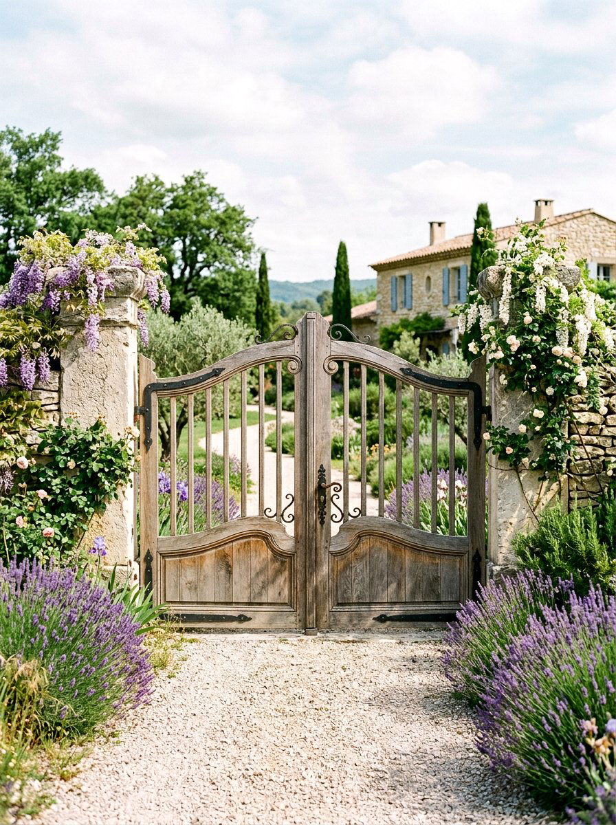 French Country Gate - 25 Spring Driveway Gate Ideas