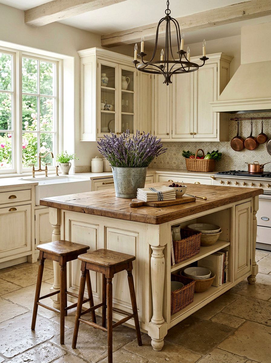 French Country Spring Kitchen Island - 25 Spring Kitchen Island Decor Ideas