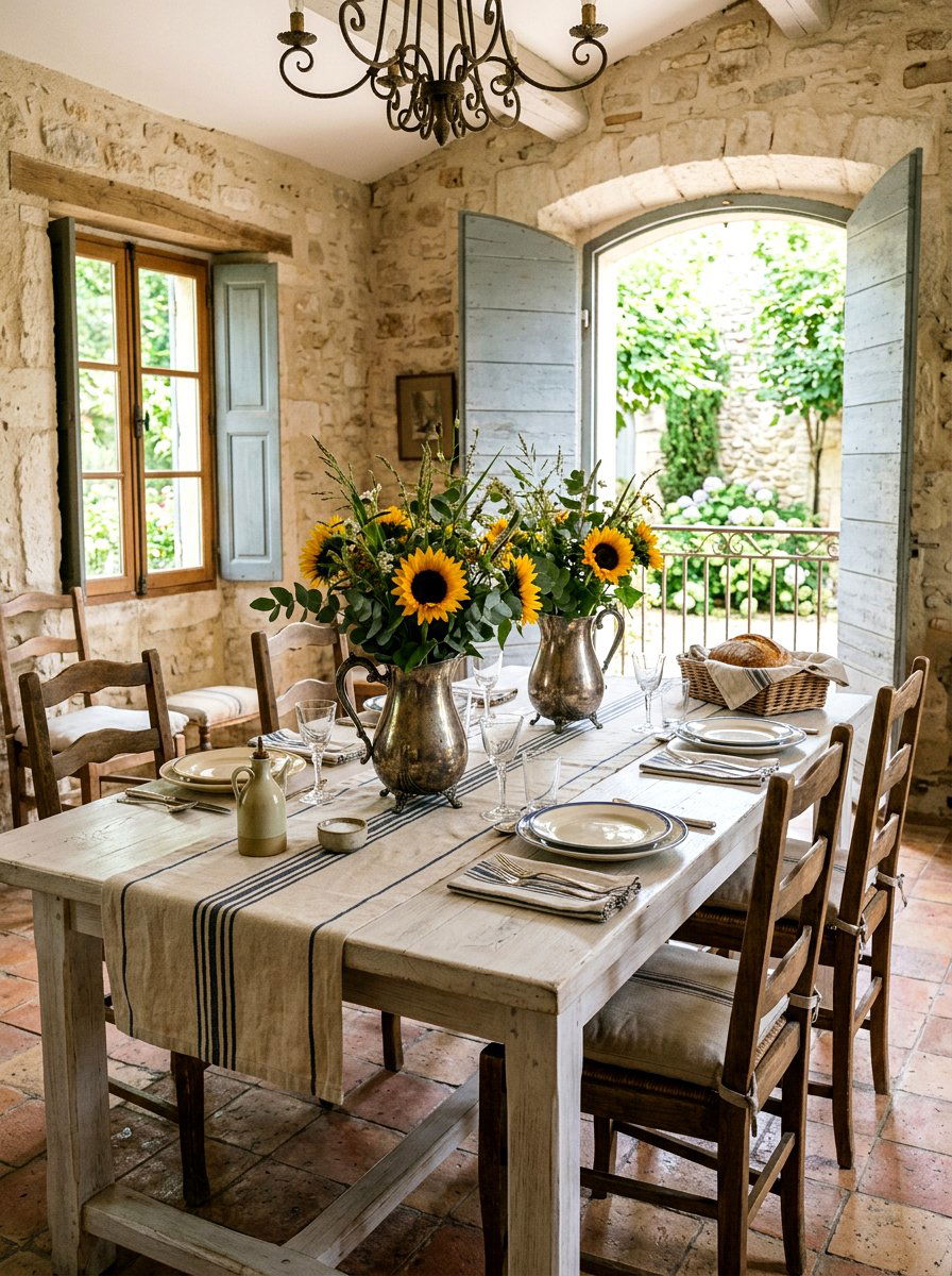 French Country Table Design - 25 Spring Champagne Brunch Ideas
