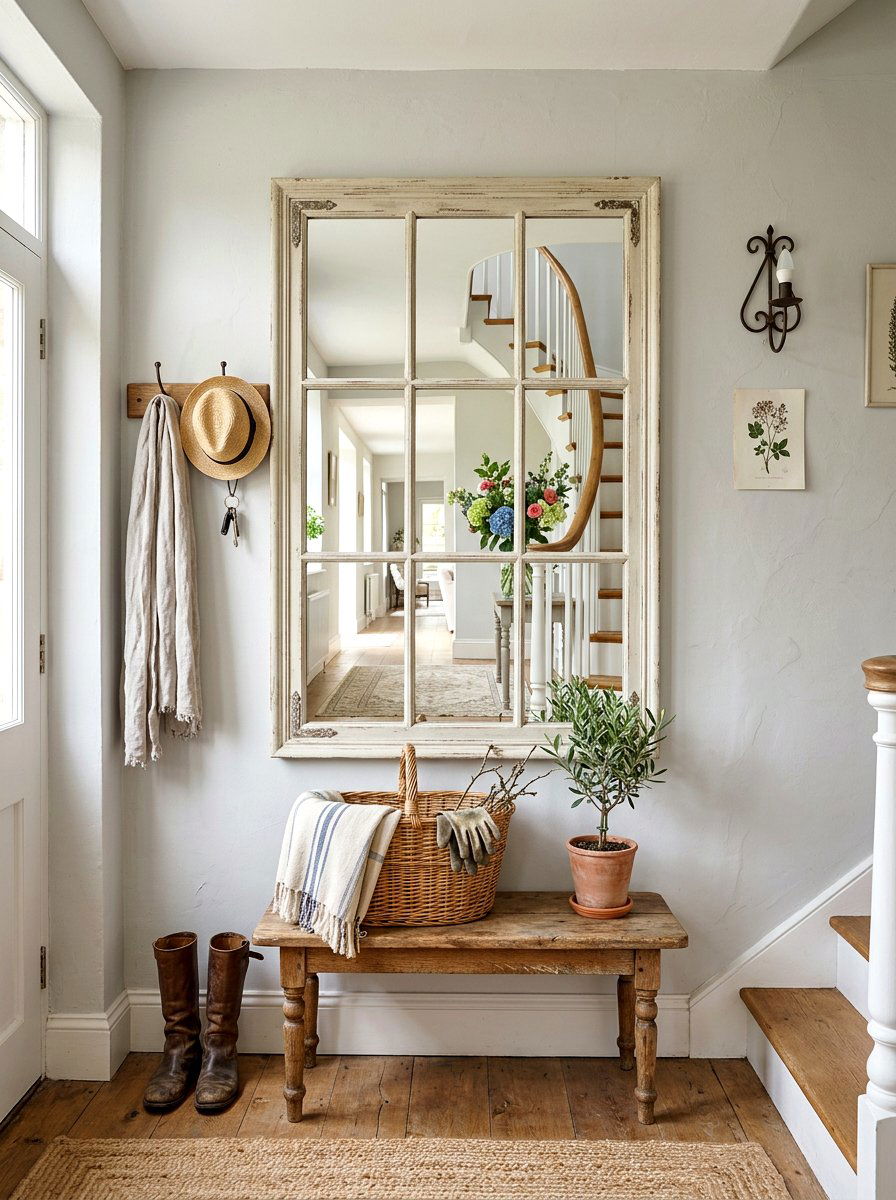 French Country Window Mirror - 25 Spring Shabby Chic Decor Ideas