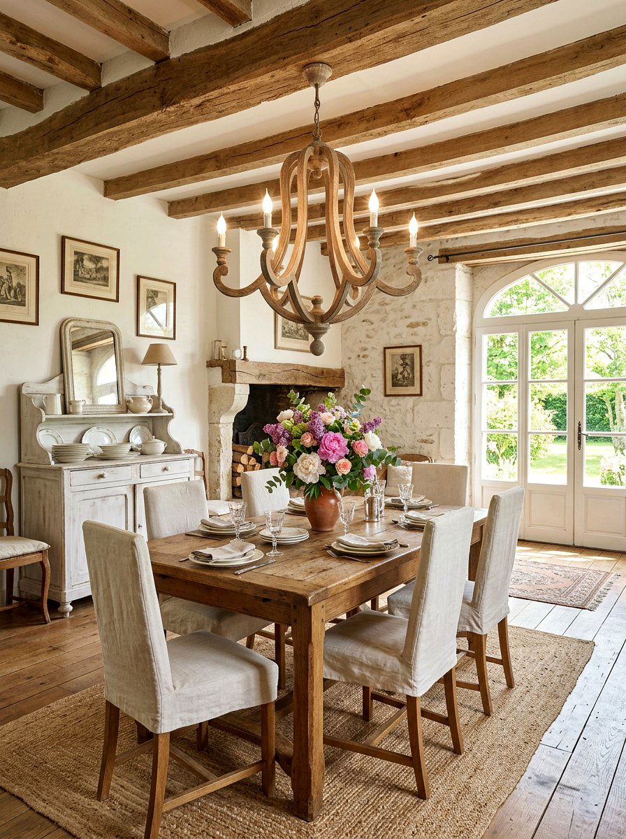 French Country Wood Chandelier - 25 Spring Dining Room Chandelier Ideas