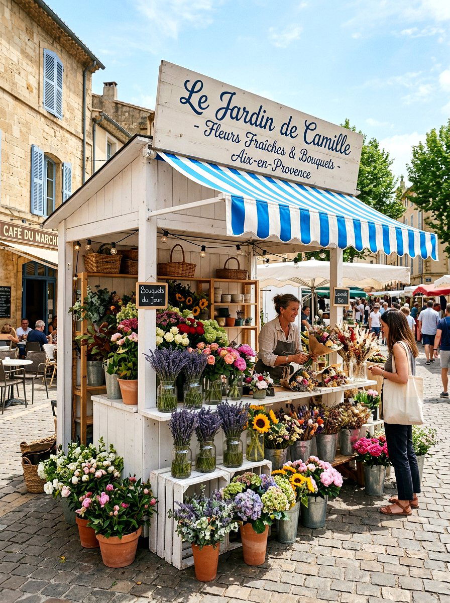 French Flower Market Stall - 25 Spring Flower Market Ideas