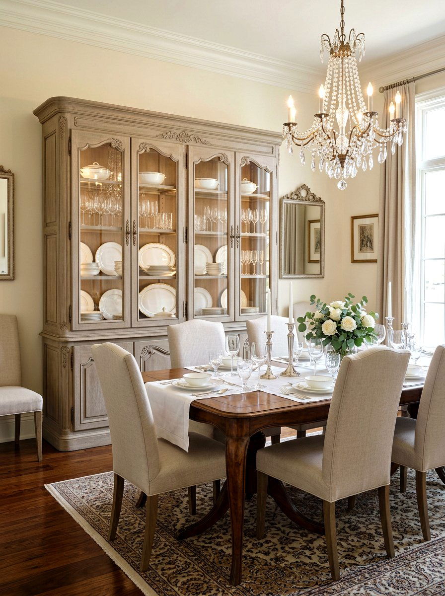 French Linen China Cabinet - 25 Spring Chalk Paint Furniture Ideas