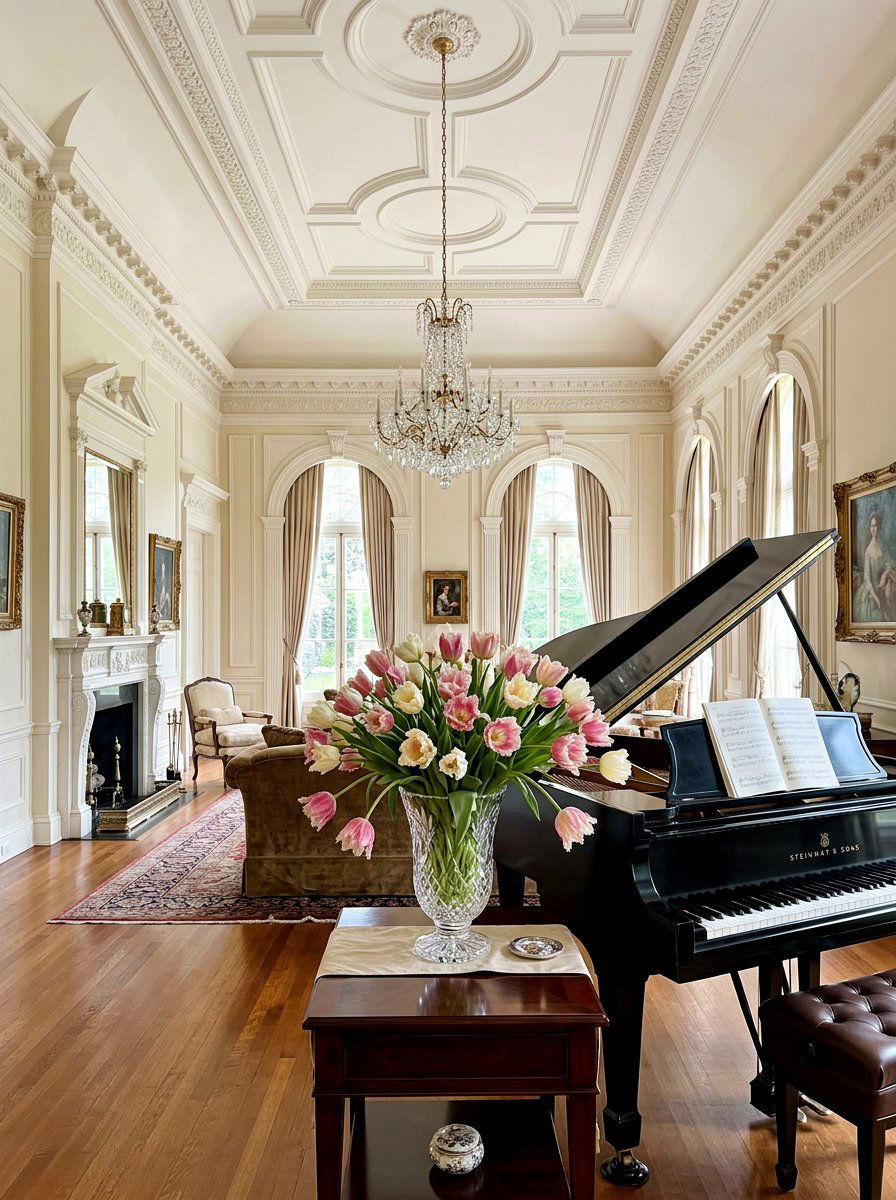 French tulips in sleek crystal vase - 25 Spring Tulip Bulb Vase Ideas