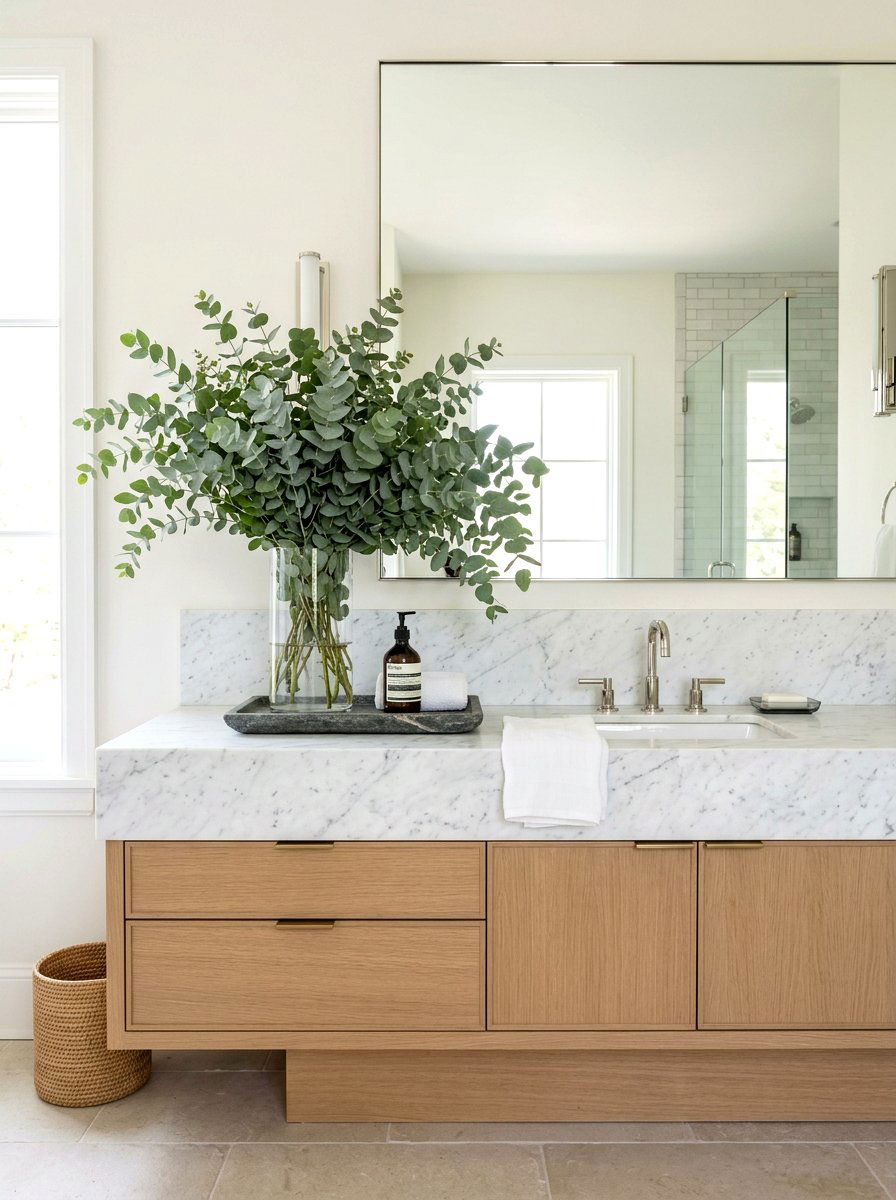 Fresh Eucalyptus Branch - 25 Spring Bathroom Tray Ideas