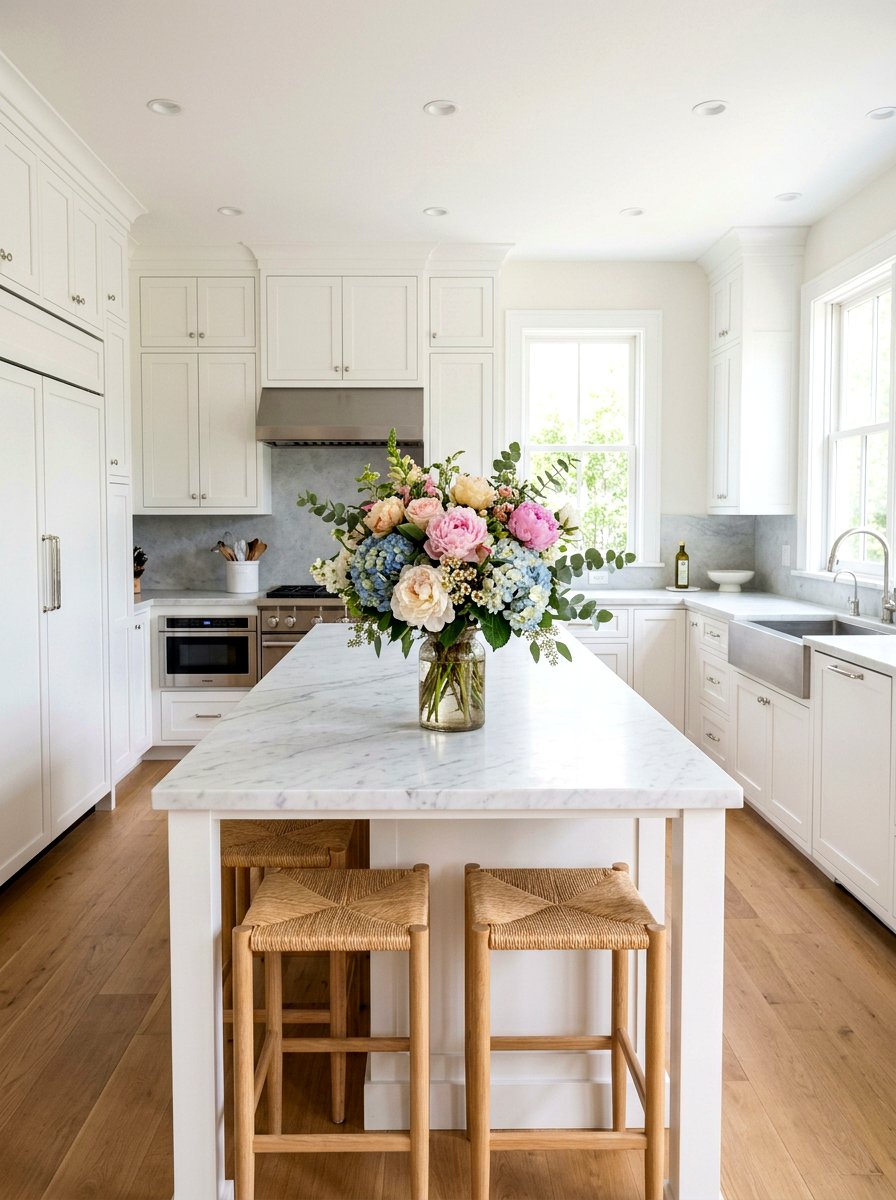Fresh Floral Arrangement - 25 Spring Kitchen Decor Ideas