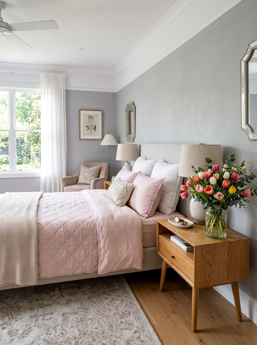 Fresh Flower Arrangement - 25 Spring Guest Bedroom Decor Ideas