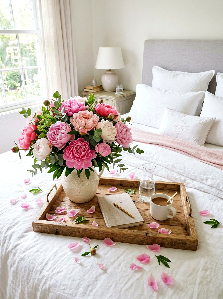 Fresh Flower Bedroom Tray - 25 Spring Bedroom Tray Styling Ideas