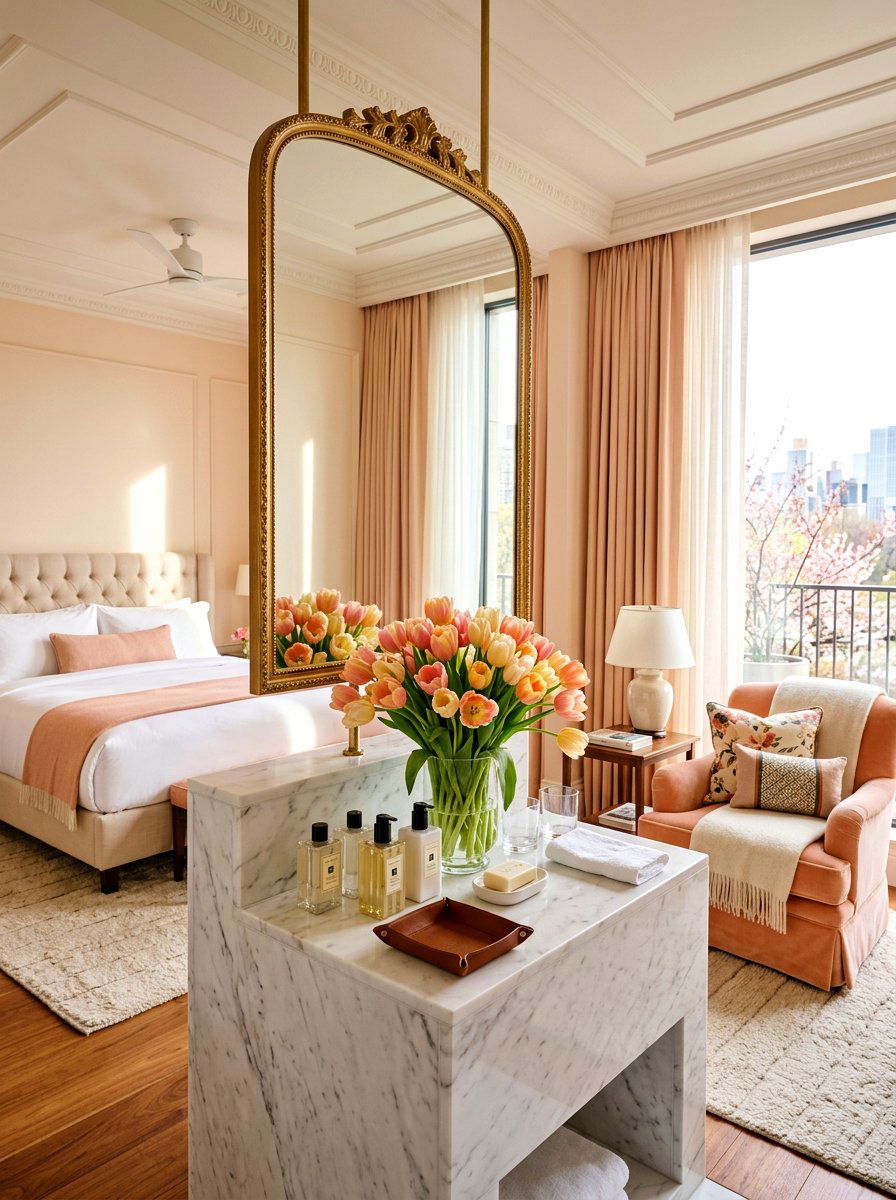 Fresh Flower Bouquet - 25 Spring Hotel Room Decor Ideas