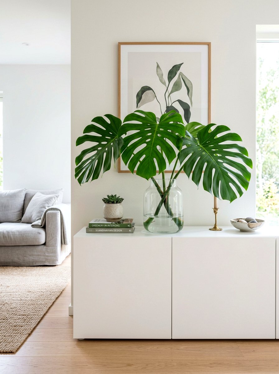 Fresh Green Foliage - 25 Spring Sideboard Decor Ideas