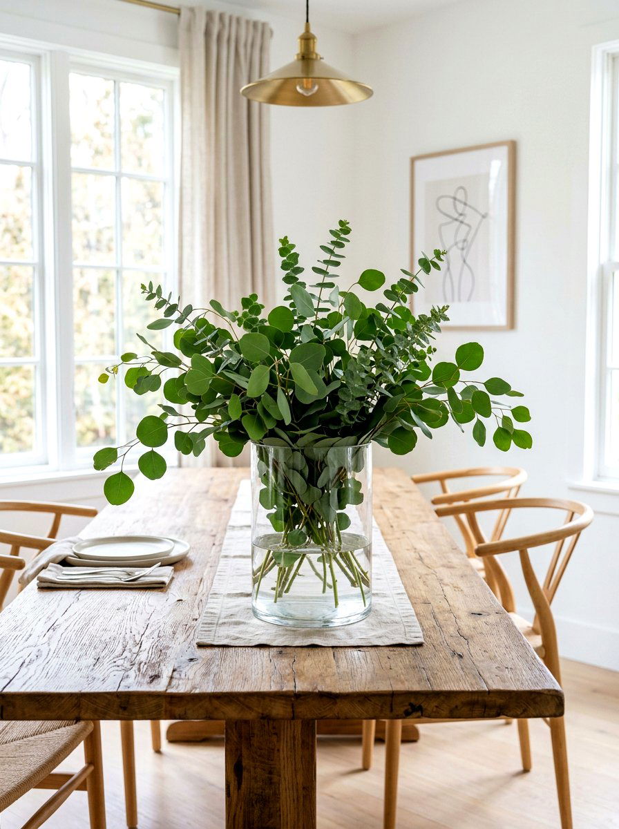 Fresh Greenery Centerpiece - 25 Spring Minimalist Decor Ideas