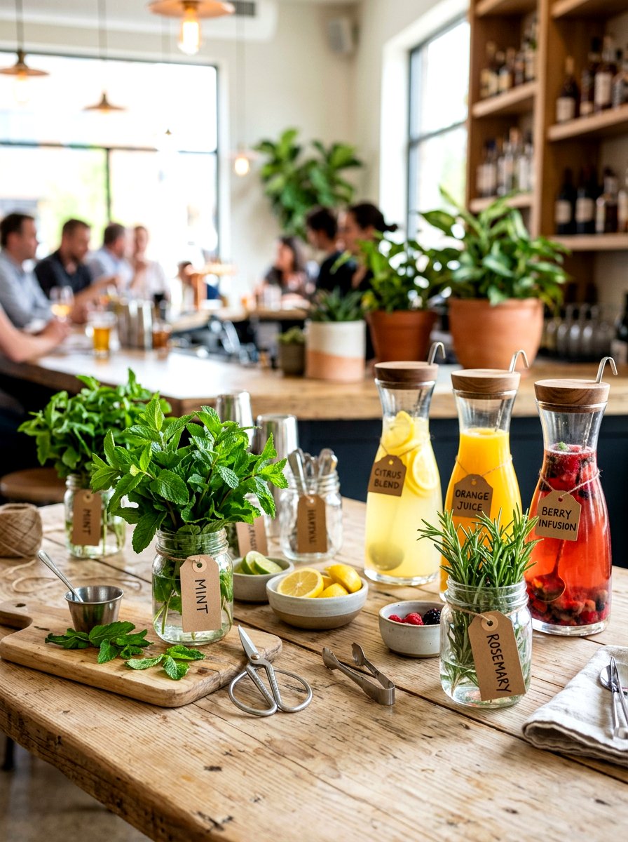 Fresh Herb Garnish - 25 Spring Mimosa Bar Decor Ideas