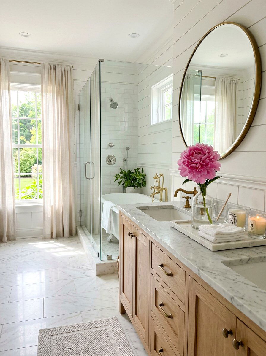 Fresh Pink Peony - 25 Spring Bathroom Tray Ideas