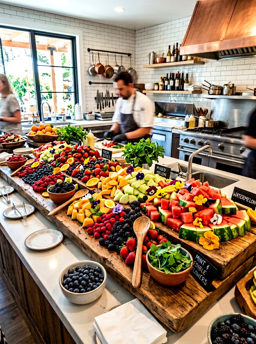Fresh fruit display - 25 Spring Buffet Table Decor Ideas