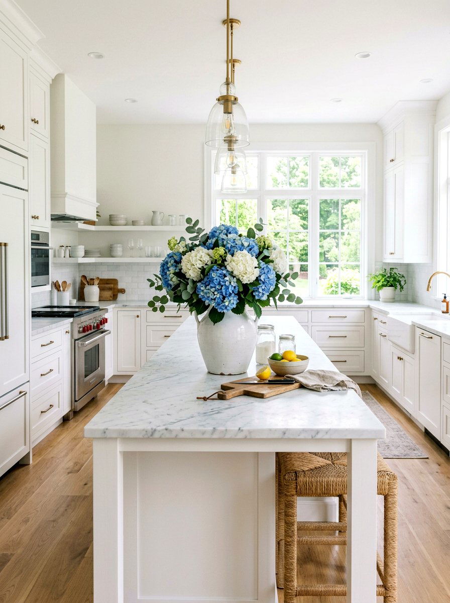 Fresh hydrangea centerpieces - 25 Spring Traditional Decor Ideas