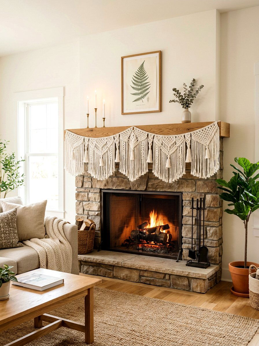 Fringe Mantle Garland - 25 Spring Fringe Decor Ideas