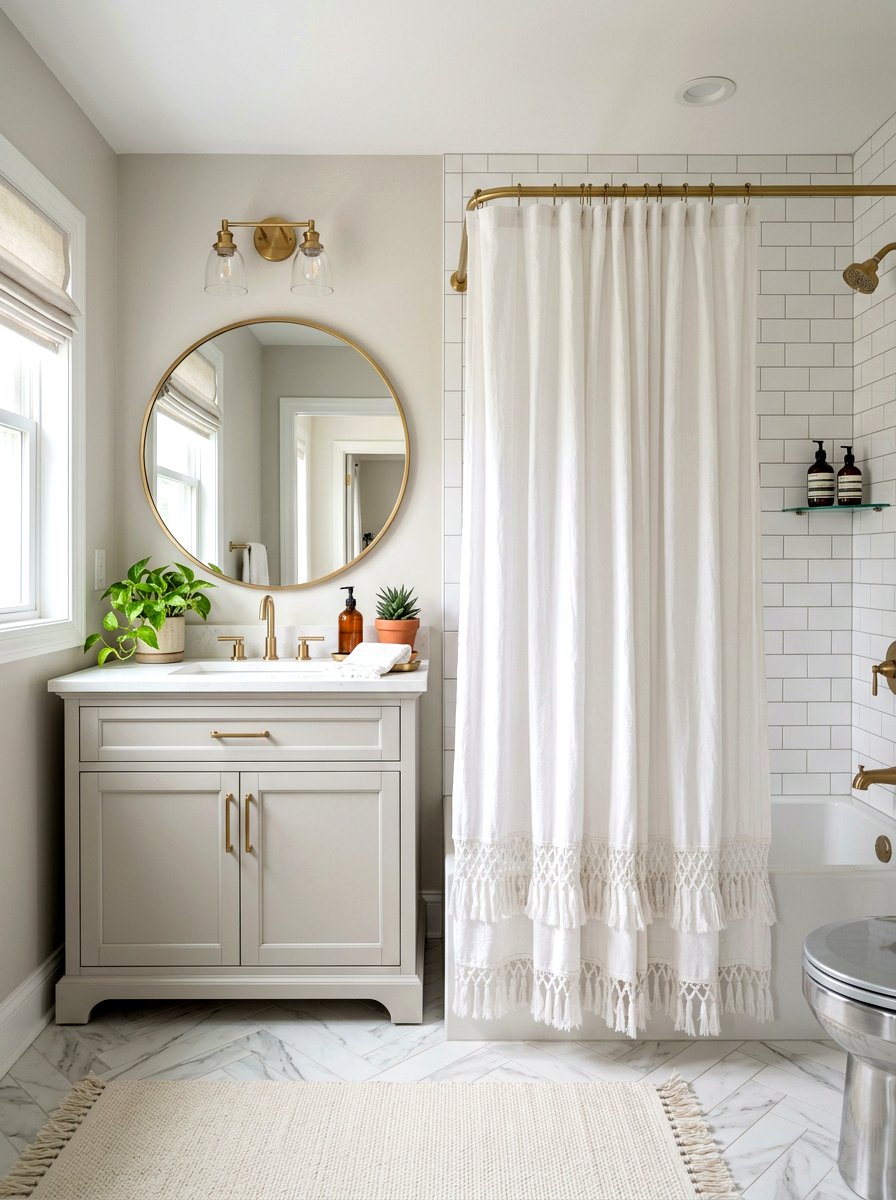 Fringe Shower Curtain - 25 Spring Fringe Decor Ideas