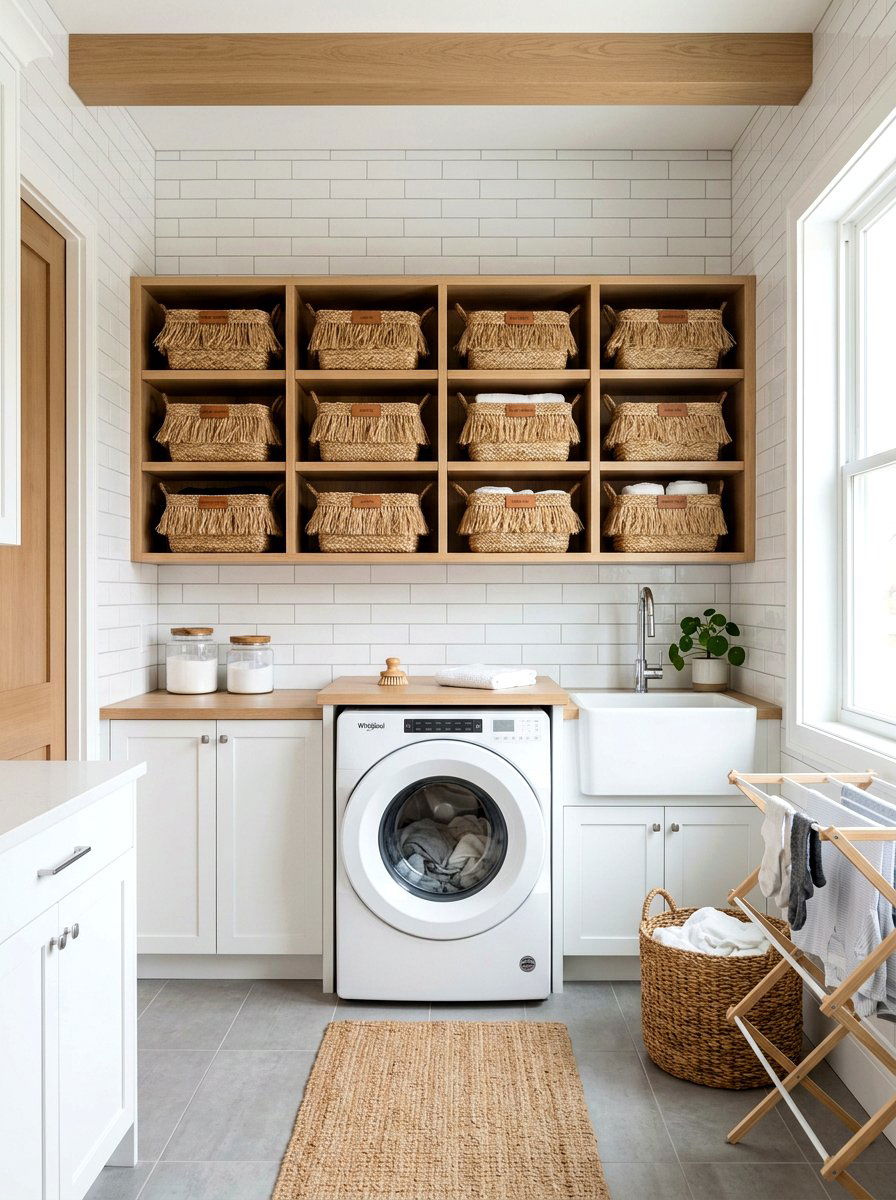 Fringe Storage Basket - 25 Spring Fringe Decor Ideas