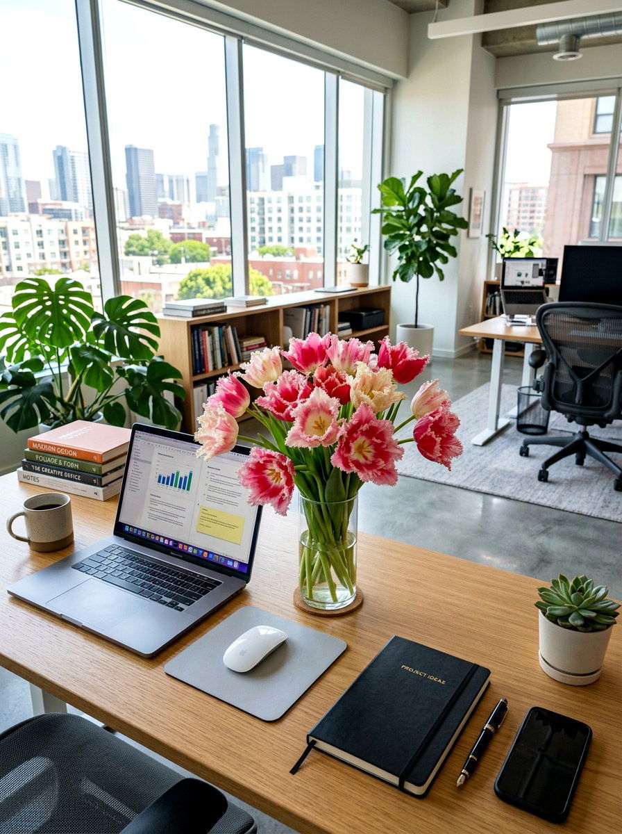 Fringed Tulip Arrangement - 25 Spring Tulip Centerpiece Ideas