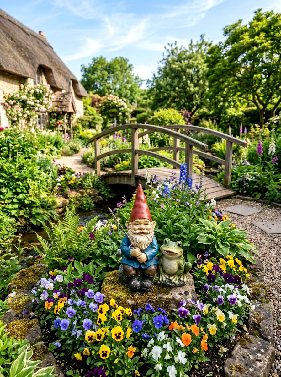 Frog Garden Gnome Companions - 25 Spring Frog Garden Decor Ideas