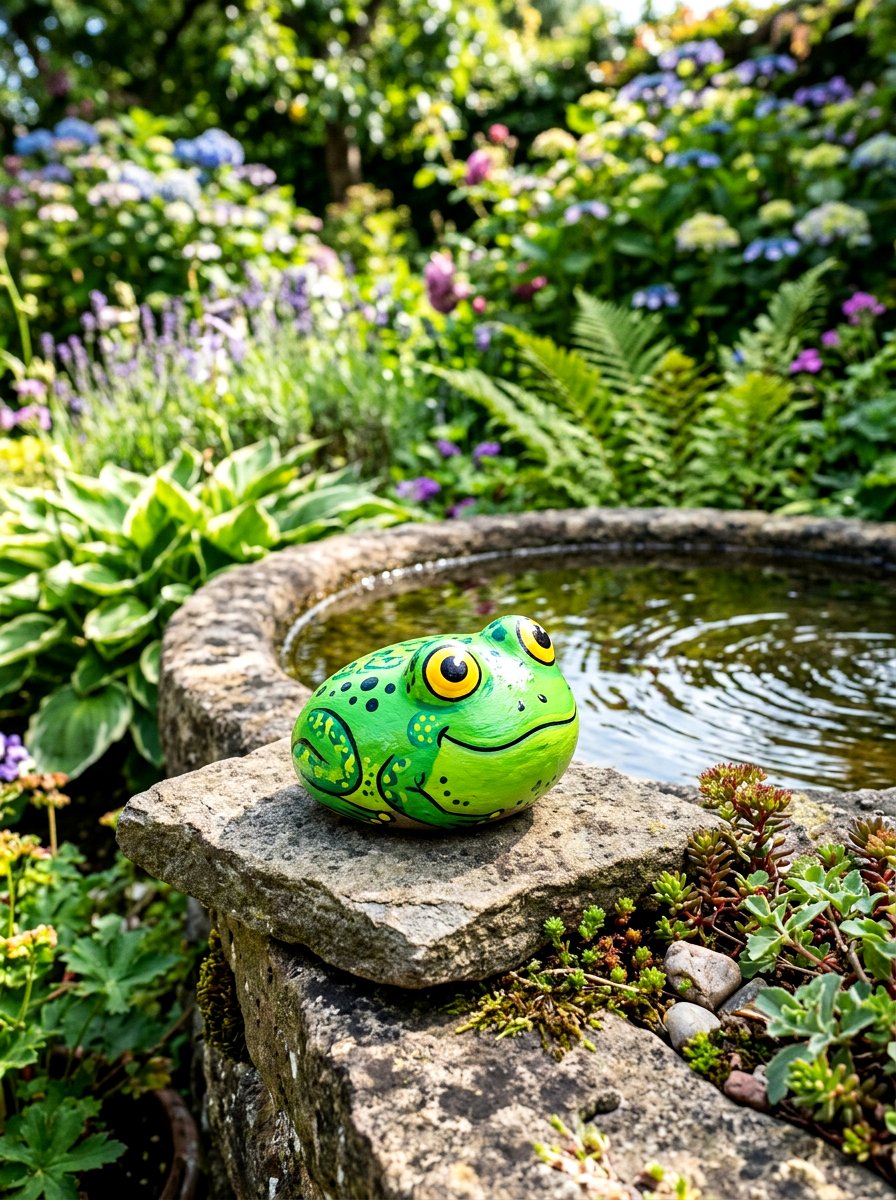 Frog Painted Rock - 25 Spring Painted Rock Ideas for Garden