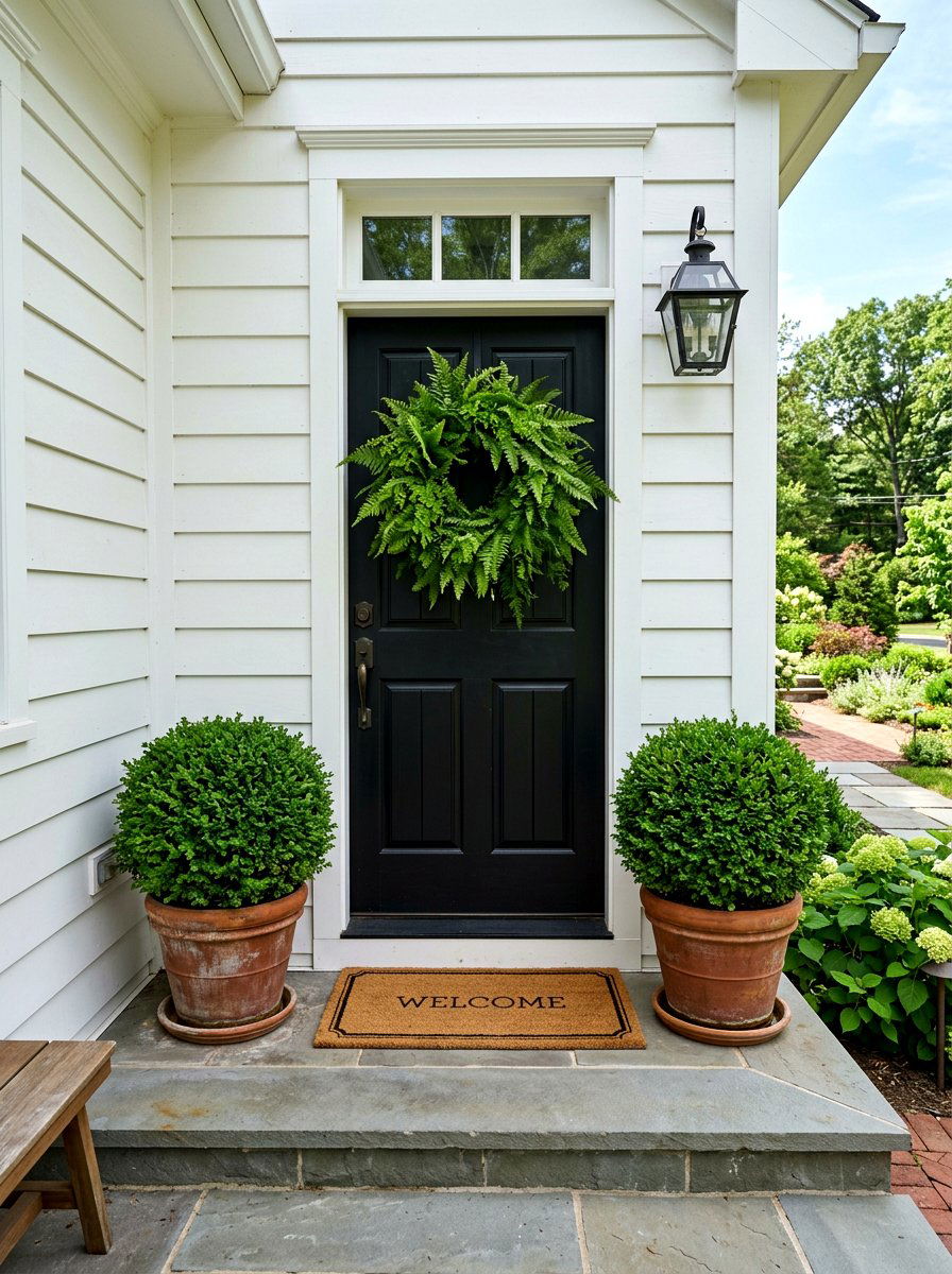 Front Door Fern Wreath - 25 Spring Fern Wreath Ideas