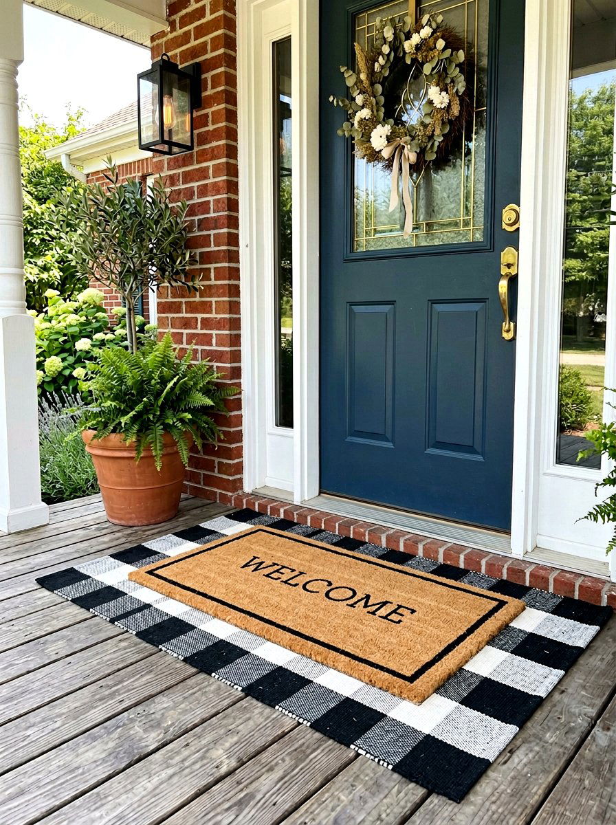 Front Door Layered Rugs - 25 Front Porch Spring Decor Ideas