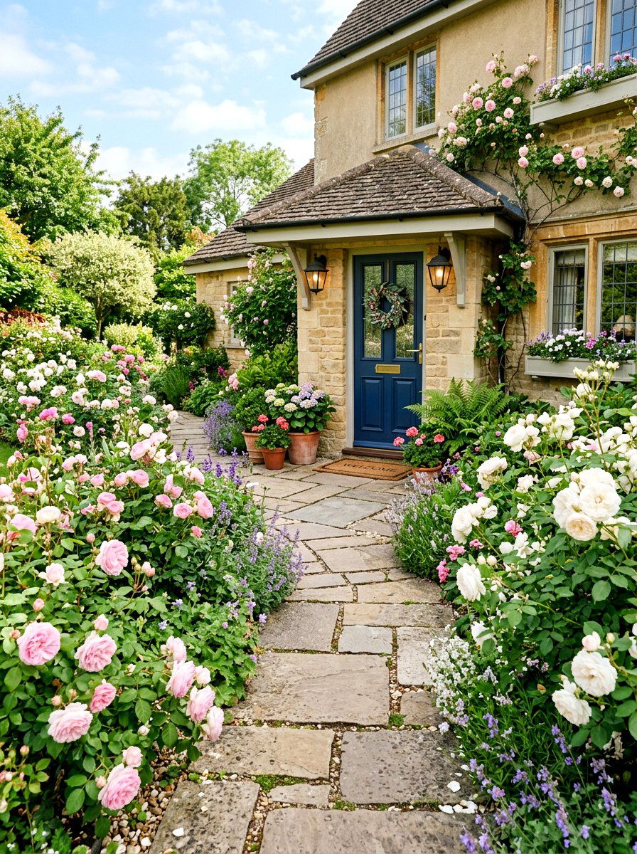 Front Door Rose Garden Path - 25 Spring Rose Garden Ideas