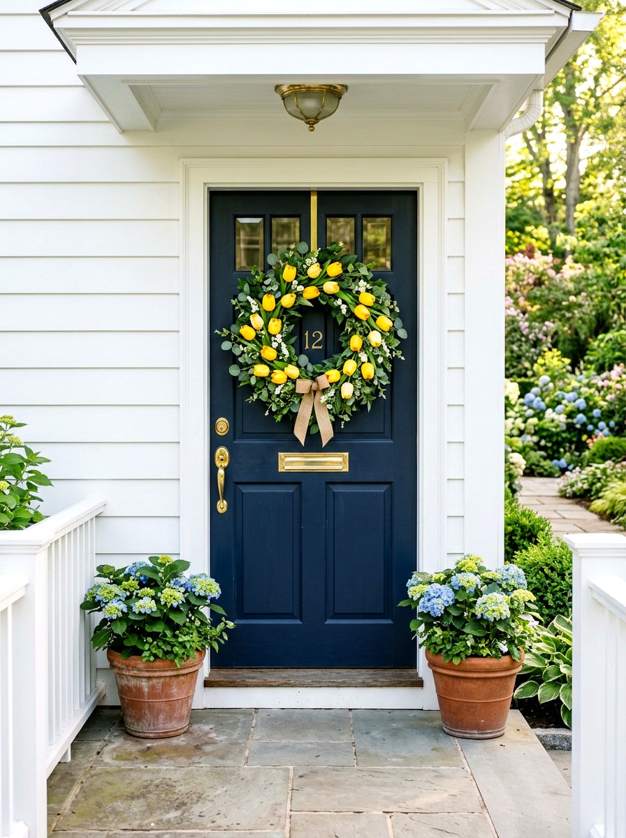 Front Door Spring Wreath - 25 Spring Yard Decor Ideas