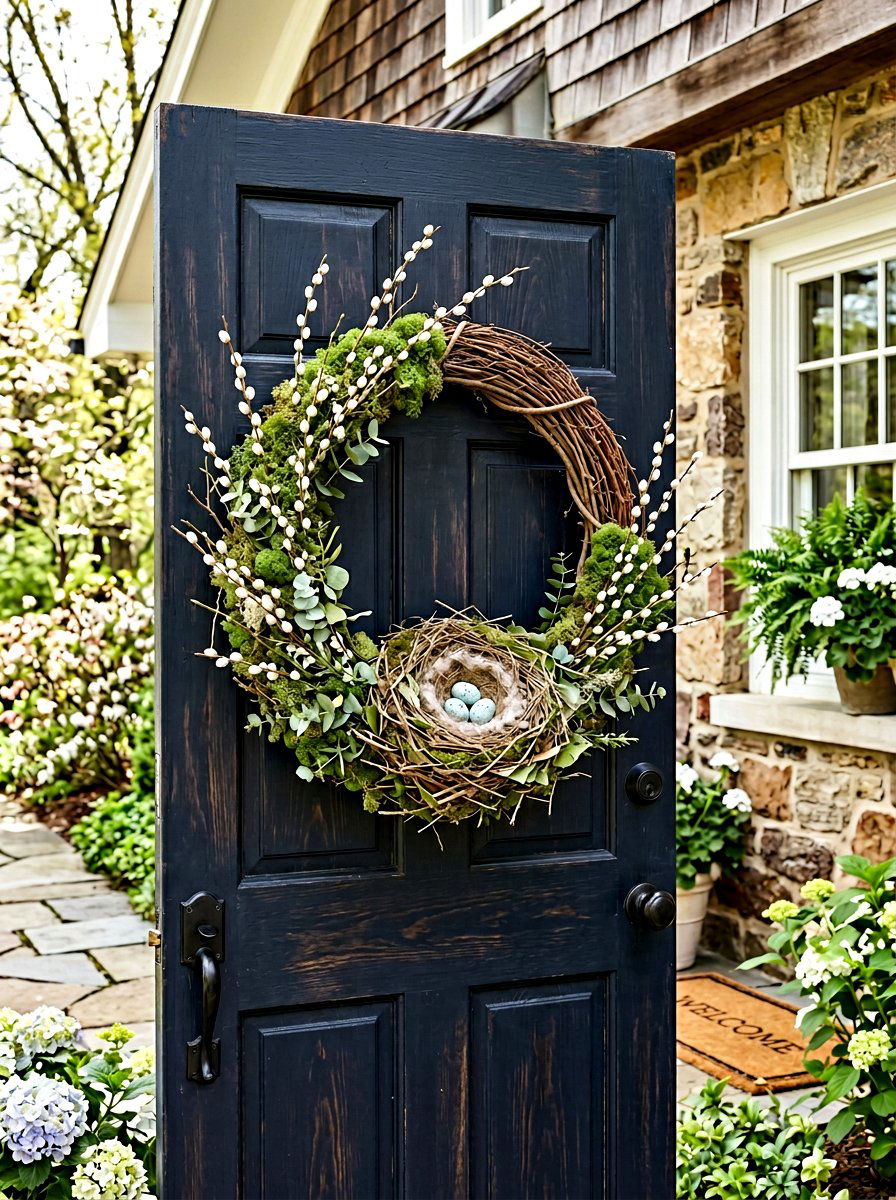 Front Door Wreath Decoration - 25 Spring Bird Nest Decor Ideas