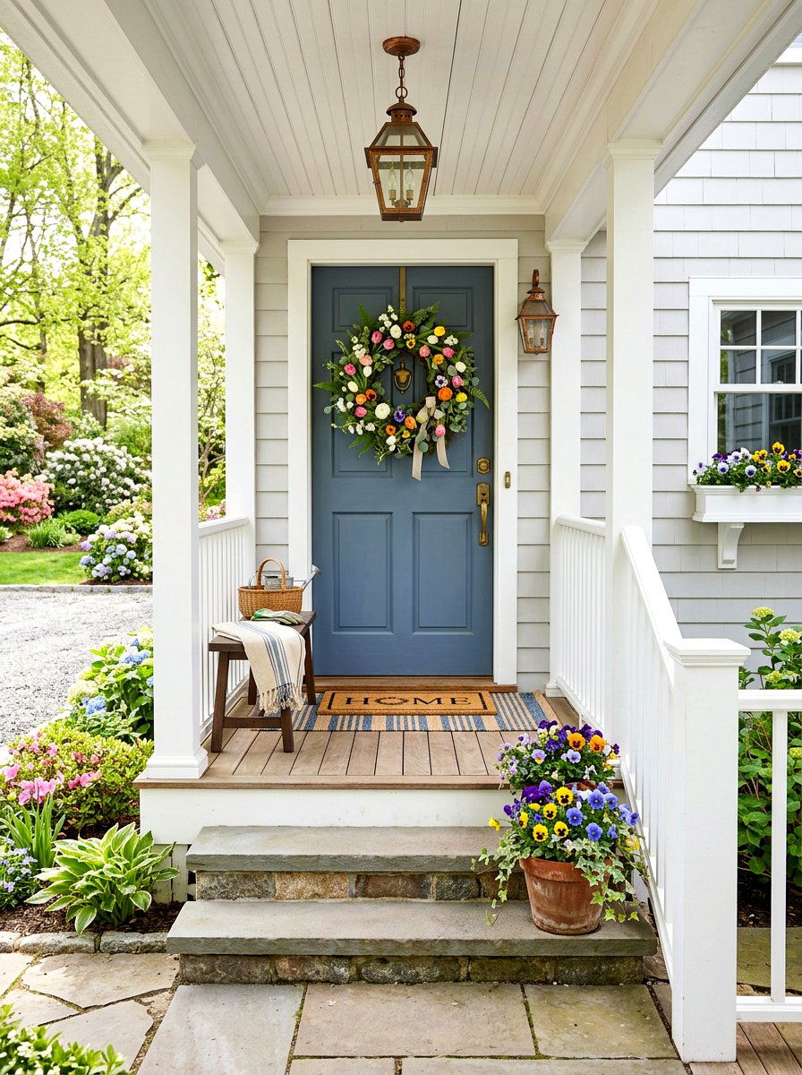 Front Door Wreath - 25 Spring Cheap Decor Ideas