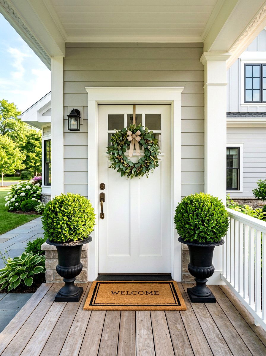Front Porch Boxwood Topiary - 25 Spring Boxwood Topiary Ideas