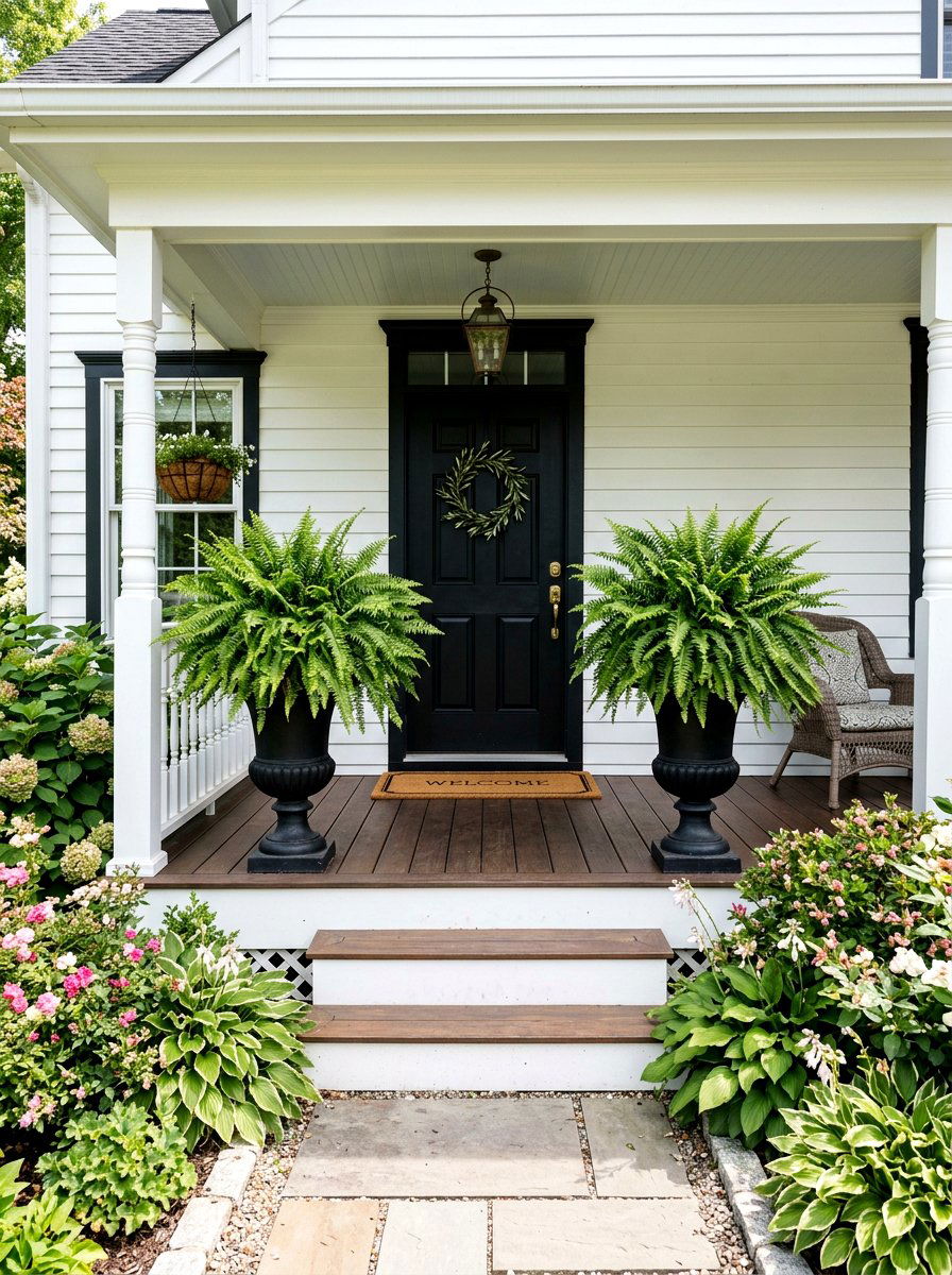 Front Porch Fern Planter - 25 Spring Fern Decor Ideas