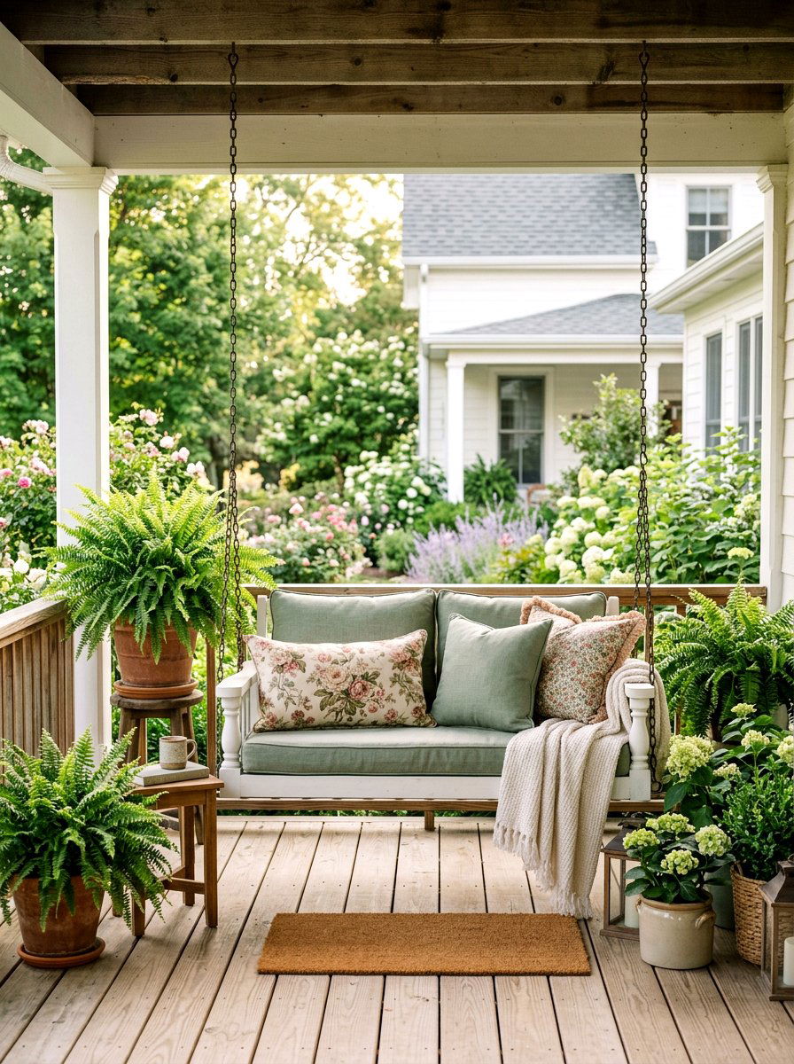 Front Porch Swing Styling - 25 Porch Spring Decor Ideas
