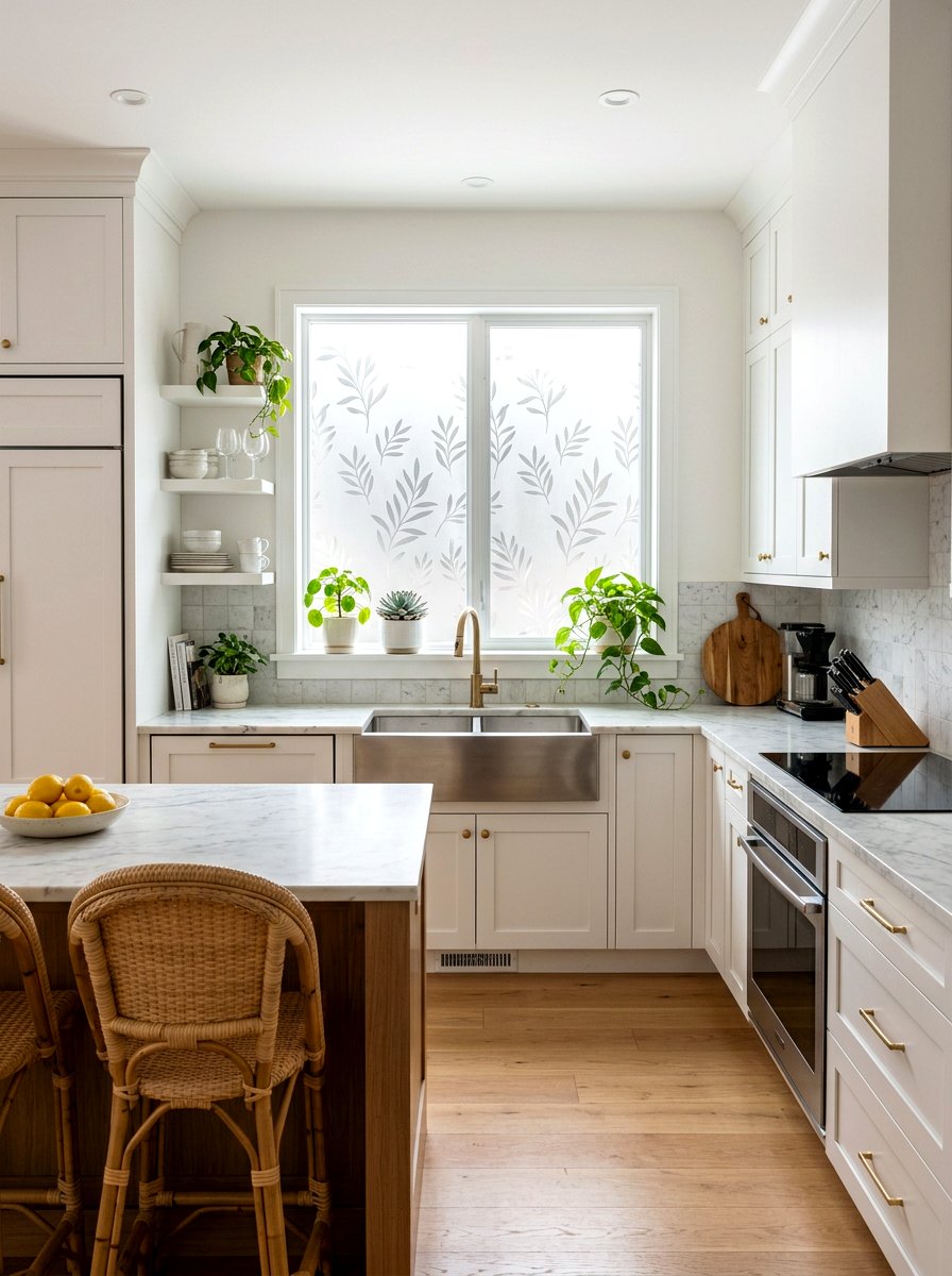 Frosted Window Film - 25 Spring Rental Friendly Decor Ideas