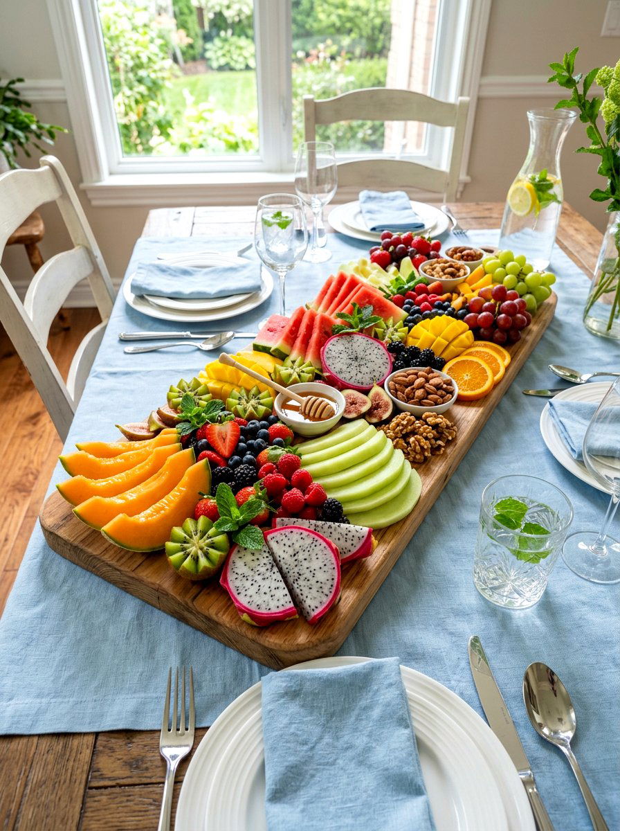 Fruit Charcuterie Board Display - 25 Spring Champagne Brunch Ideas