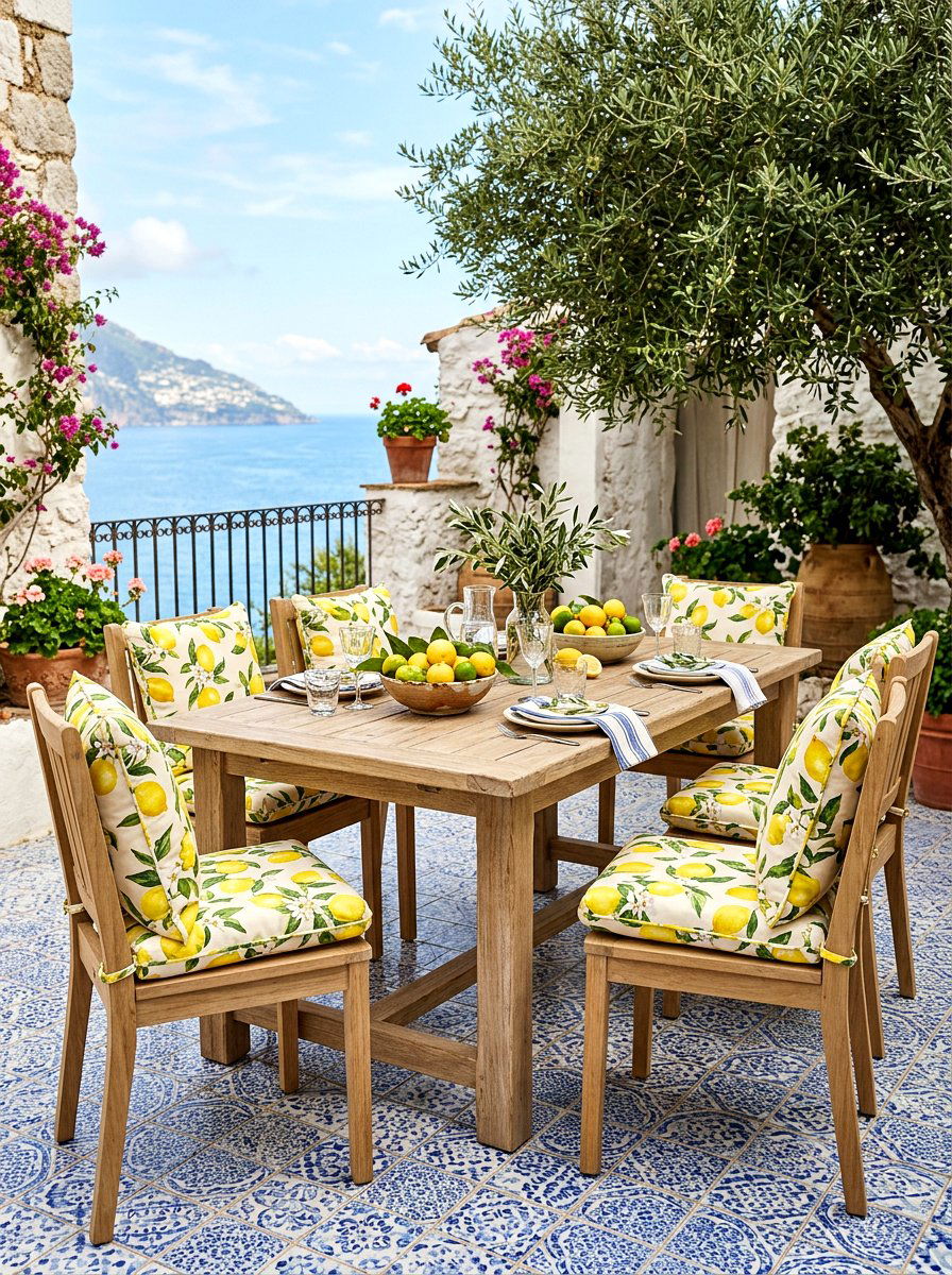 Fruit print patio cushion - 25 Spring Outdoor Cushion Ideas