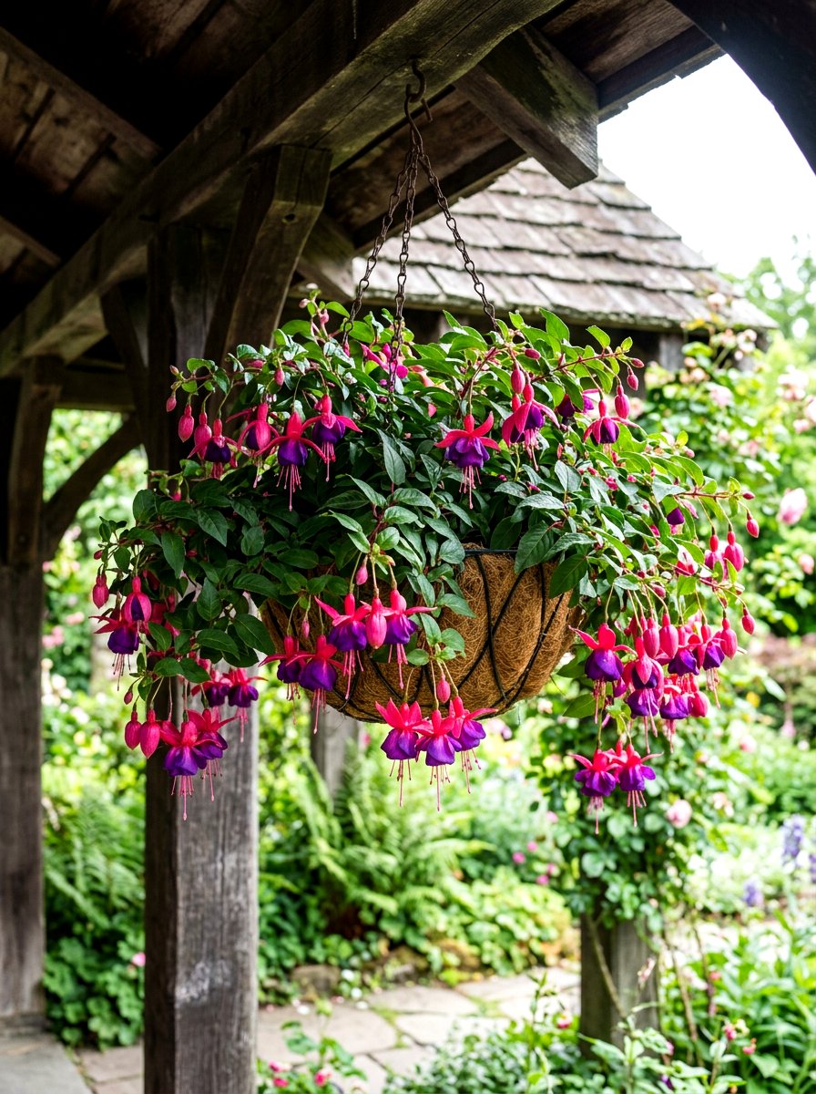 Fuchsia Hanging Basket - 25 Spring Flower Basket Ideas