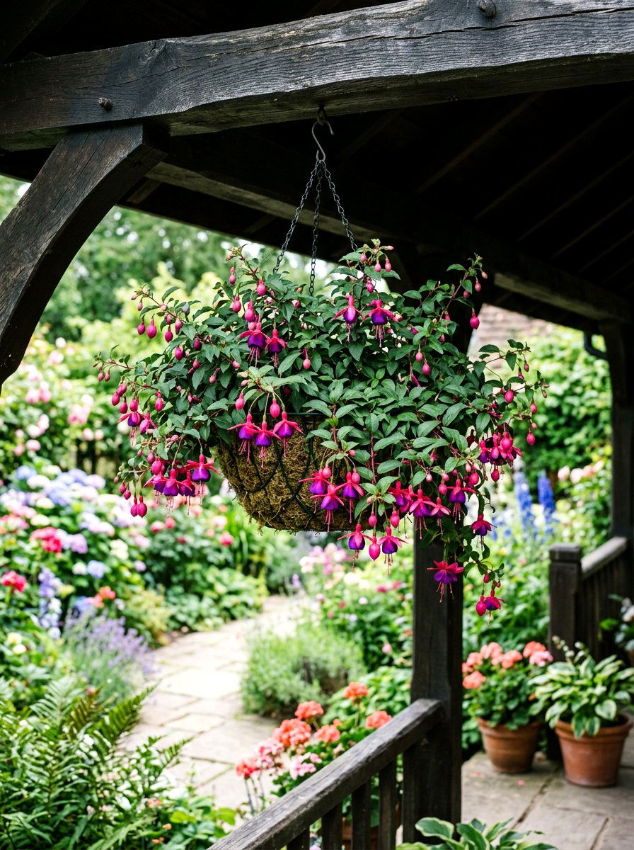 Fuchsia Hanging Basket - 25 Spring Hanging Basket Flower Ideas