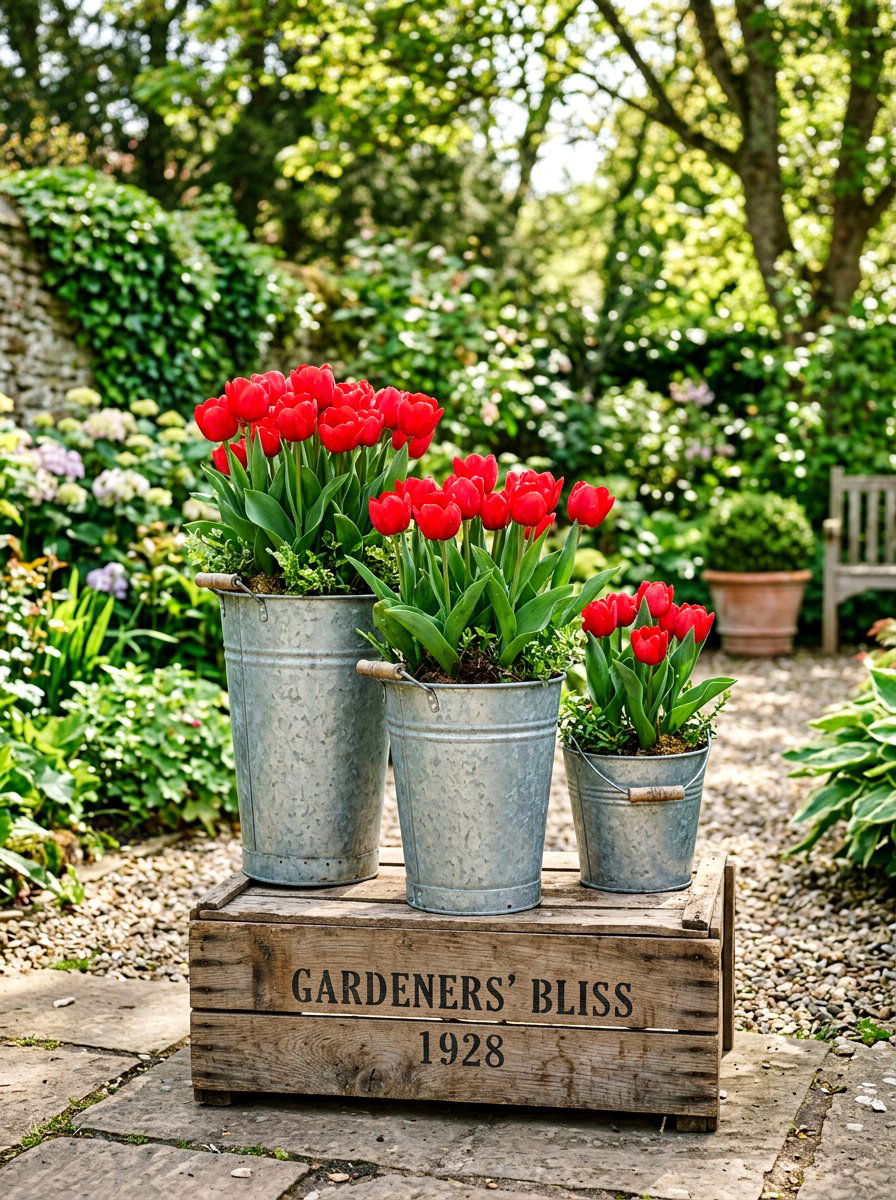Galvanized Bucket Planter - 25 Spring DIY Porch Decor Ideas