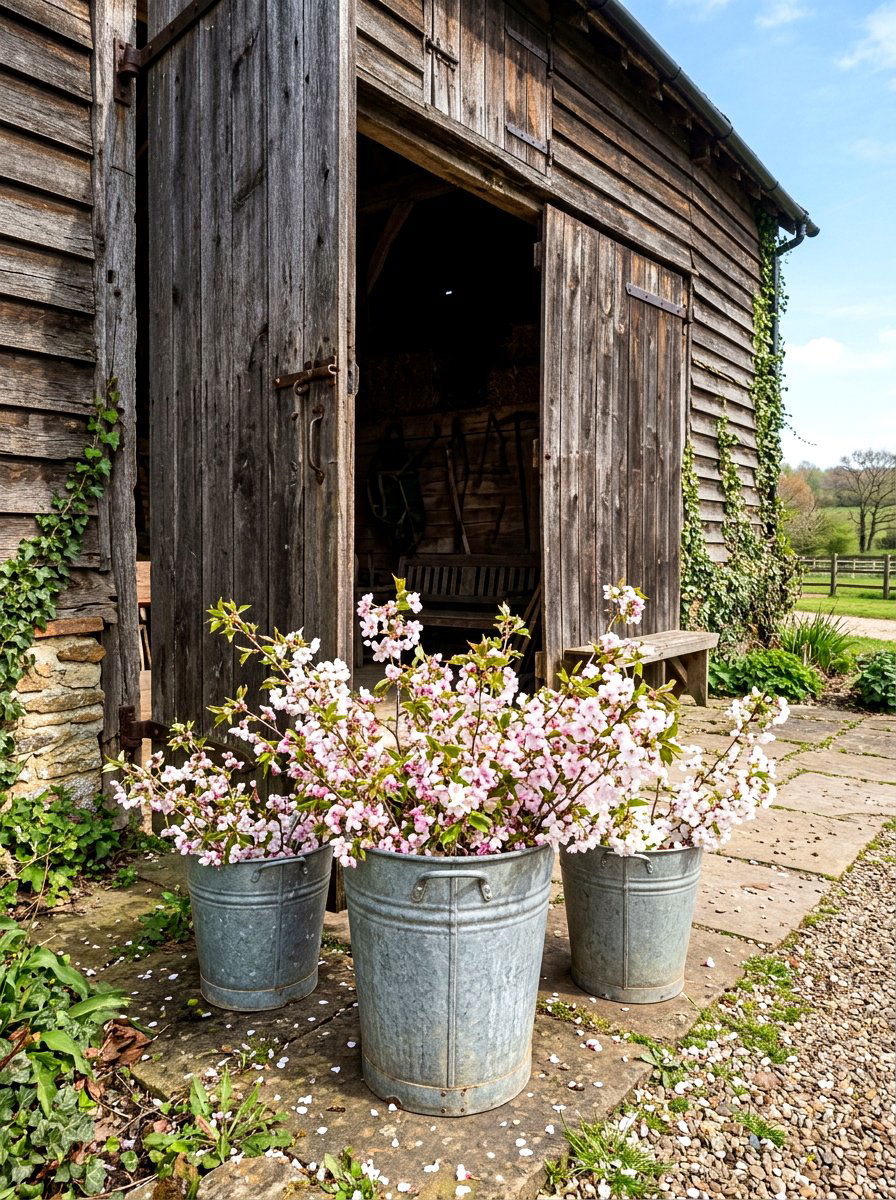 Galvanized Metal Bucket - 25 Spring Barn Wedding Decor Ideas