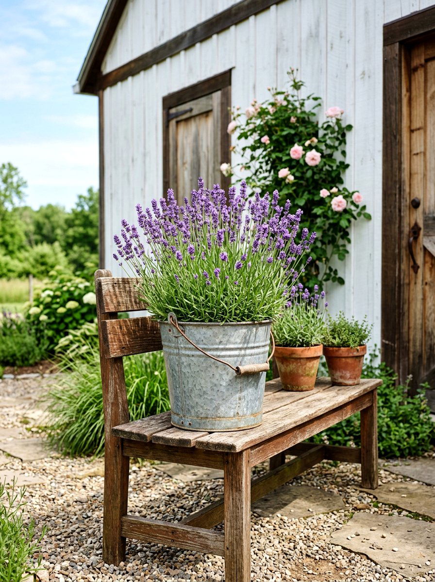 Galvanized Metal Bucket Planter - 25 Spring DIY Planter Ideas