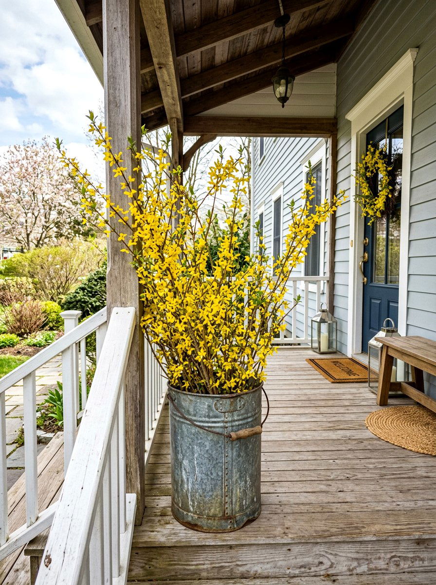 Galvanized Metal Bucket - 25 Spring Antique Decor Ideas