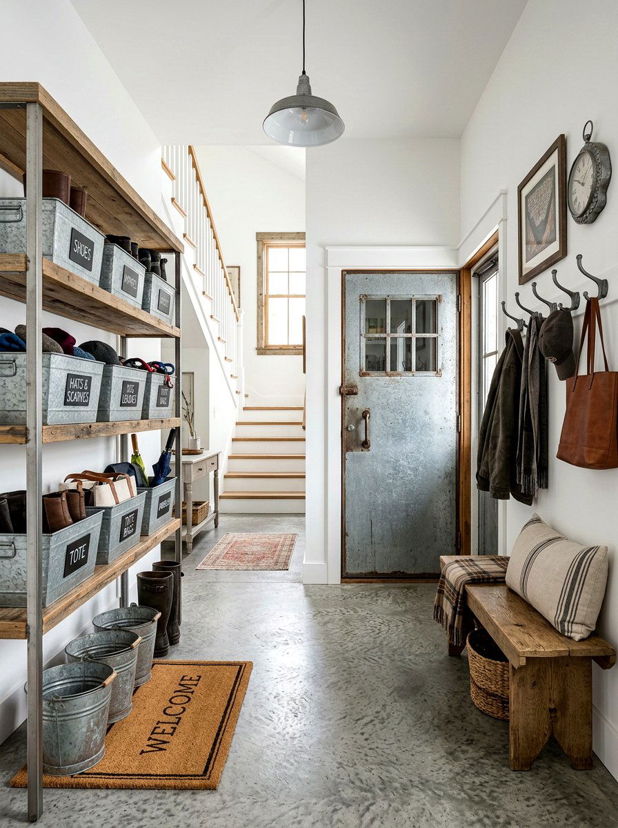 Galvanized Metal Entry - 25 Spring French Country Decor Ideas