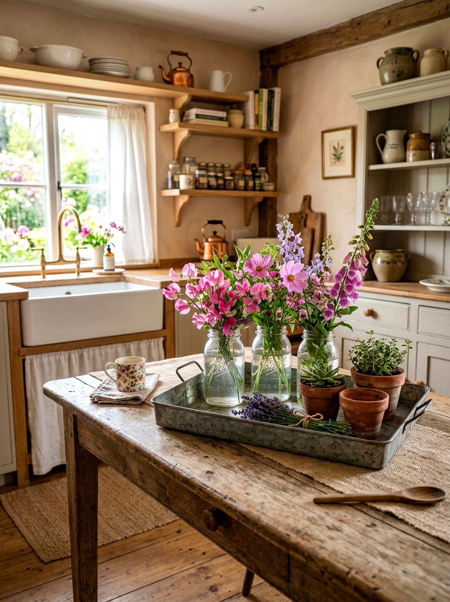 Galvanized Metal Farmhouse Tray - 25 Spring Serving Tray Ideas