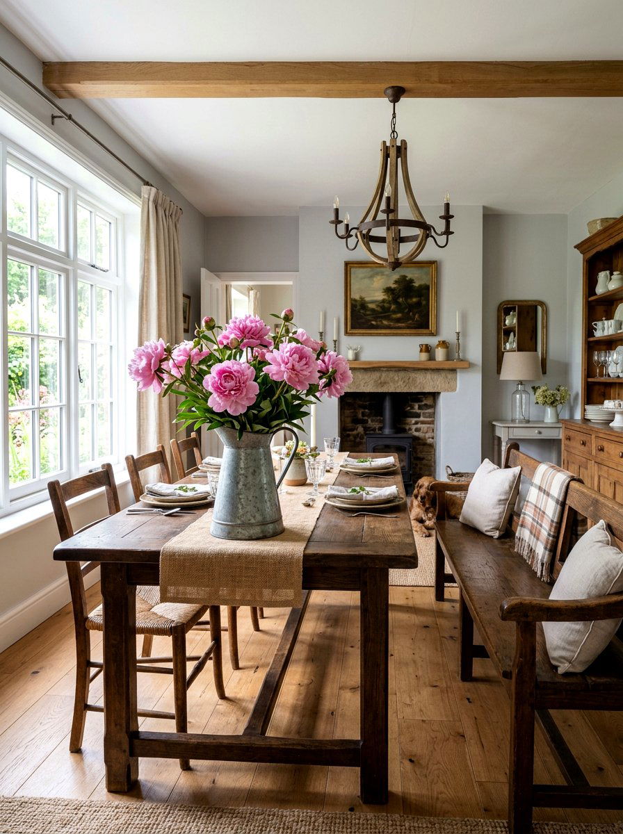 Galvanized Metal Pitcher - 25 Spring Farm Table Decor Ideas